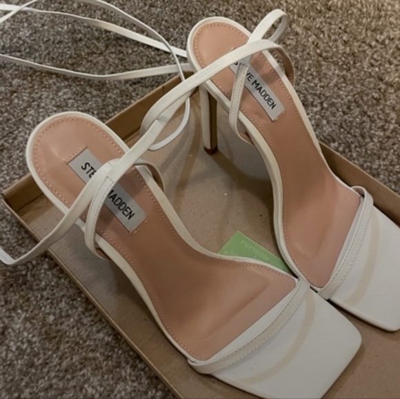 Steve Madden Uplift White Leather Lace-up Sandals, Sz 9 - Picture 2 of 4